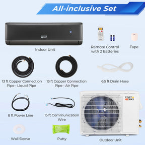 12000 BTU 4-in-1 Mini Split Air Conditioner & Heater 21 SEER2 208-230V Inverter AC Unit with Remote Control and Installation Kit