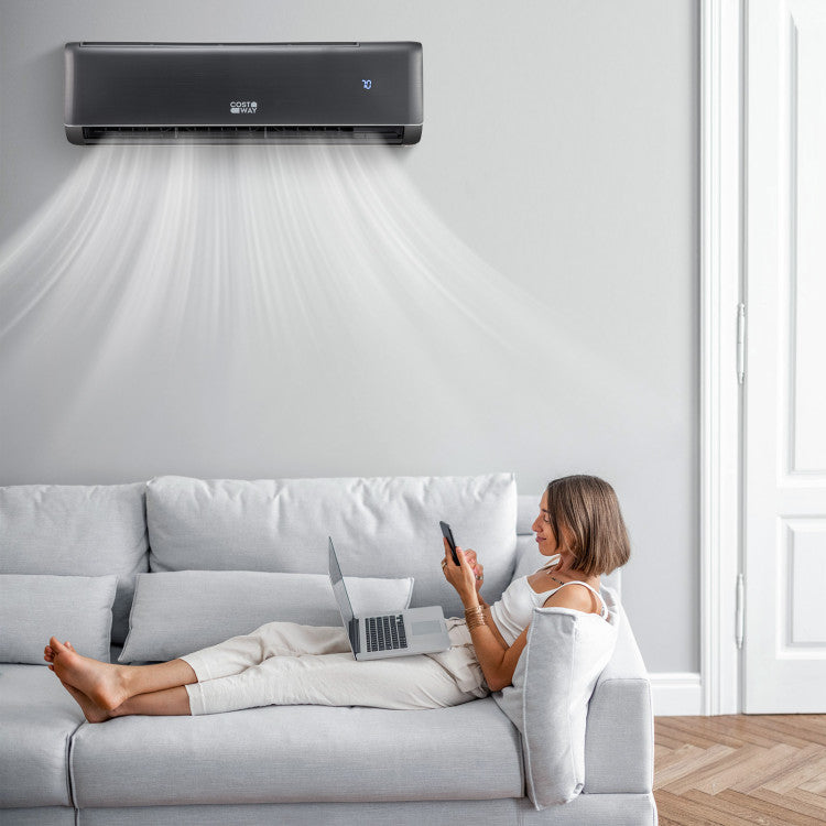 12000 BTU 4-in-1 Mini Split Air Conditioner & Heater 21 SEER2 208-230V Inverter AC Unit with Remote Control and Installation Kit