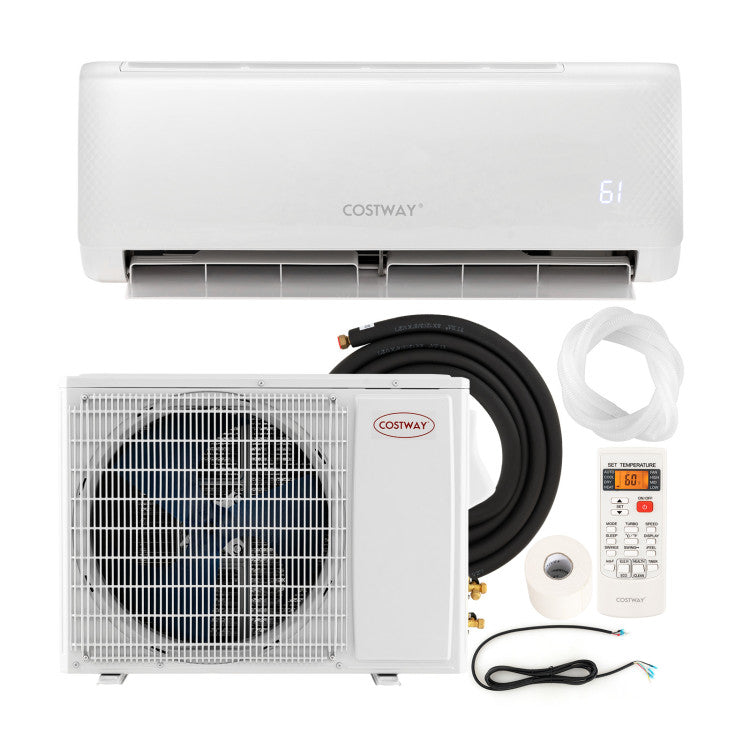 12000 BTU 21 SEER2 208-230V Ductless Mini Split Air Conditioner with Heater Pump and Self-Cleaning