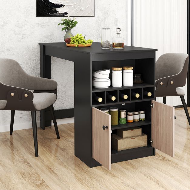 120cm Bar Table with Storage Cabinet