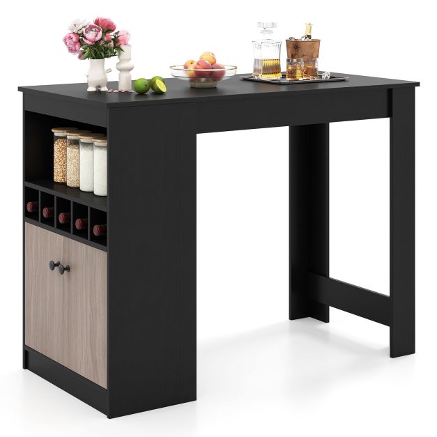 120cm Bar Table with Storage Cabinet