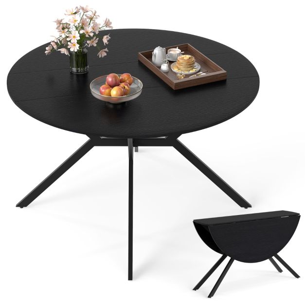 120cm Folding Dining Table with Drop Leaves