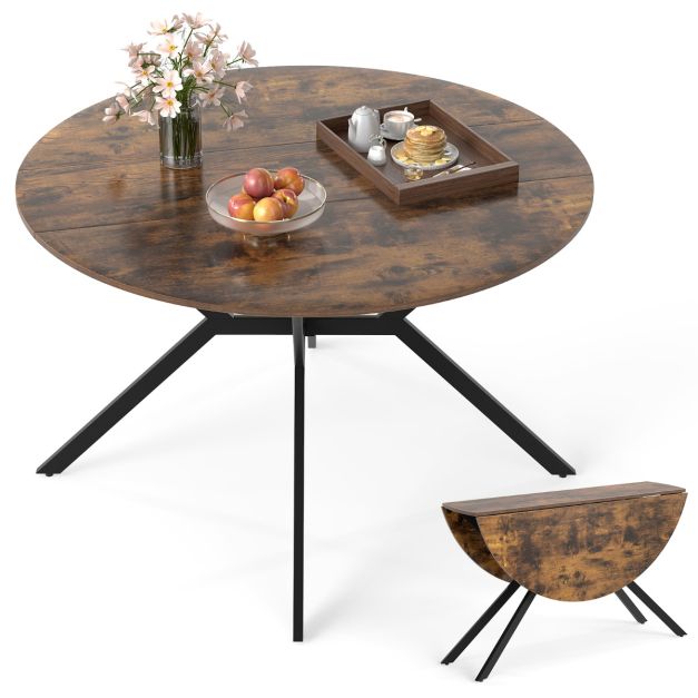 120cm Folding Dining Table with Drop Leaves