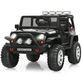 12V 2-Seater Kids Ride On Truck Electric Jeep Car with Remote Control, Spring Suspension, Rocking Function, LED Lights & Bluetooth Music