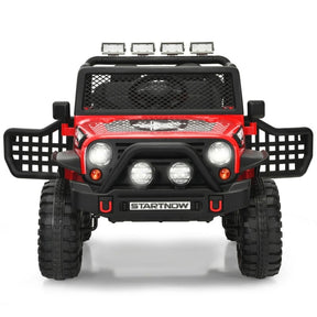 12V 2-Seater Kids Ride On Truck Electric Jeep Car with Remote Control, Spring Suspension, Rocking Function, LED Lights & Bluetooth Music