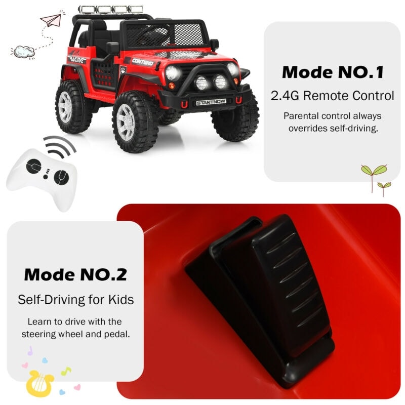 12V Battery Powered Kids Ride Truck Electric Vehicle with Parental Remote Control