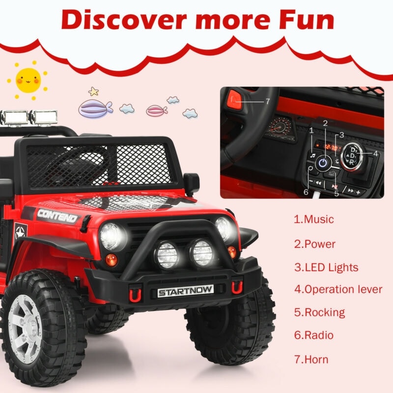 12V Battery Powered Kids Ride Truck Electric Vehicle with Parental Remote Control