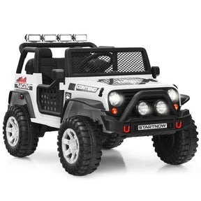12V 2-Seater Kids Ride On Truck Electric Jeep Car with Remote Control, Spring Suspension, Rocking Function, LED Lights & Bluetooth Music