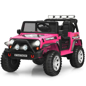 12V 2-Seater Kids Ride On Truck Electric Jeep Car with Remote Control, Spring Suspension, Rocking Function, LED Lights & Bluetooth Music