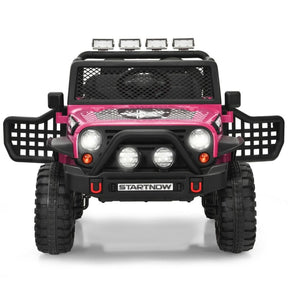 12V 2-Seater Kids Ride On Truck Electric Jeep Car with Remote Control, Spring Suspension, Rocking Function, LED Lights & Bluetooth Music