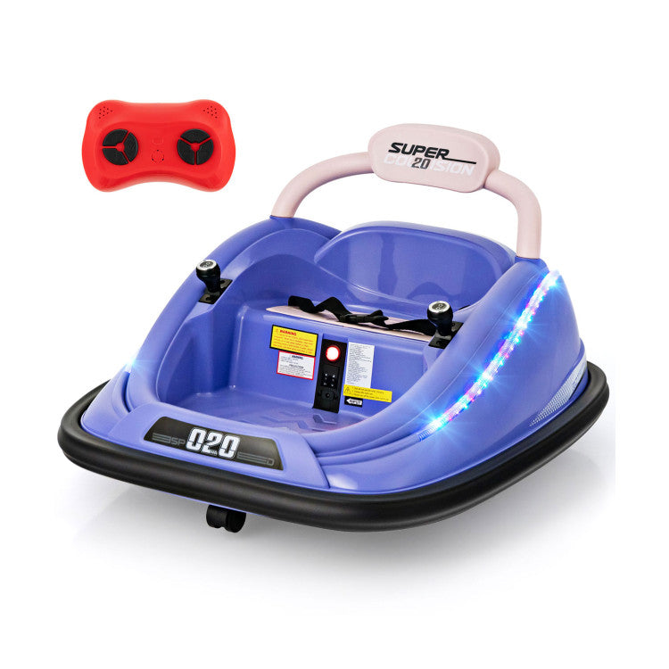 12V Kids Ride-on Bumper Car Toy Vehicle with Remote Control and Flashing Lights