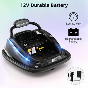 12V Kids Ride-on Bumper Car Toy Vehicle with Remote Control and Flashing Lights