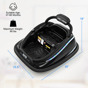 12V Kids Ride-on Bumper Car Toy Vehicle with Remote Control and Flashing Lights