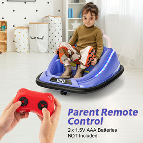 12V Kids Ride-on Bumper Car Toy Vehicle with Remote Control and Flashing Lights