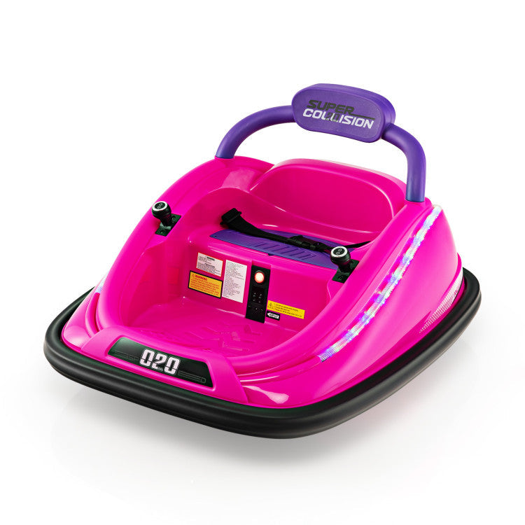 12V Kids Ride-on Bumper Car Toy Vehicle with Remote Control and Flashing Lights