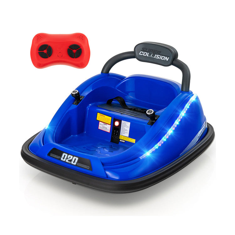 12V Kids Ride-on Bumper Car Toy Vehicle with Remote Control and Flashing Lights