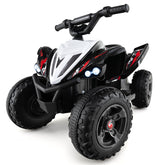 Kids Ride On ATV, 12V 4-Wheeler Quad Electric Vehicle w/ LED Lights, Music, Wireless Connection, Off-Road Tires
