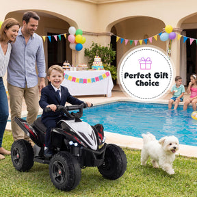 Kids Ride On ATV, 12V 4-Wheeler Quad Electric Vehicle w/ LED Lights, Music, Wireless Connection, Off-Road Tires