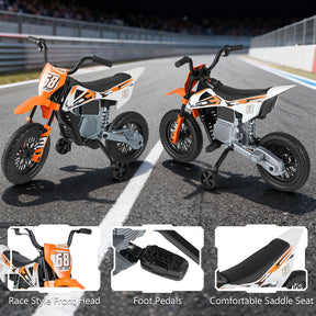 12V Kids Motorcycle with Training Wheels and Spring Suspension