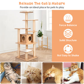 Modern Cat Climbing Tree with Scratch Resistant Sisal Rope Column