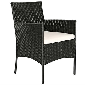 4 Pcs Rattan Patio Conversation Furniture Set Wicker Outdoor Sofa Set with Cushions & Coffee Table