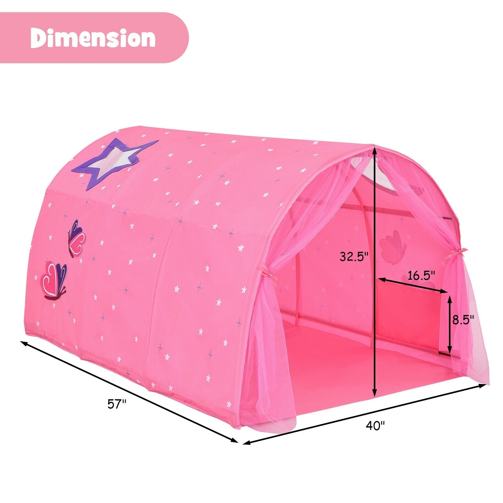 Kids Galaxy Starry Sky Dream Portable Play Tent with Double Net Curtain