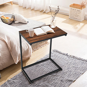 Industrial Styled C Shaped Side, End Table