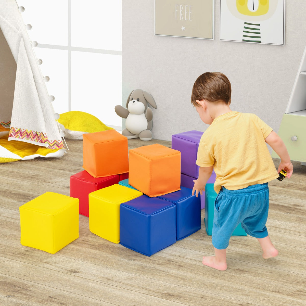 12-Piece Toddler Soft Foam Building Blocks