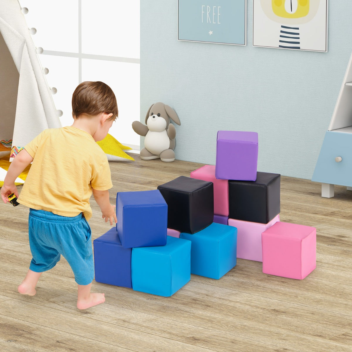12-Piece Toddler Soft Foam Building Blocks