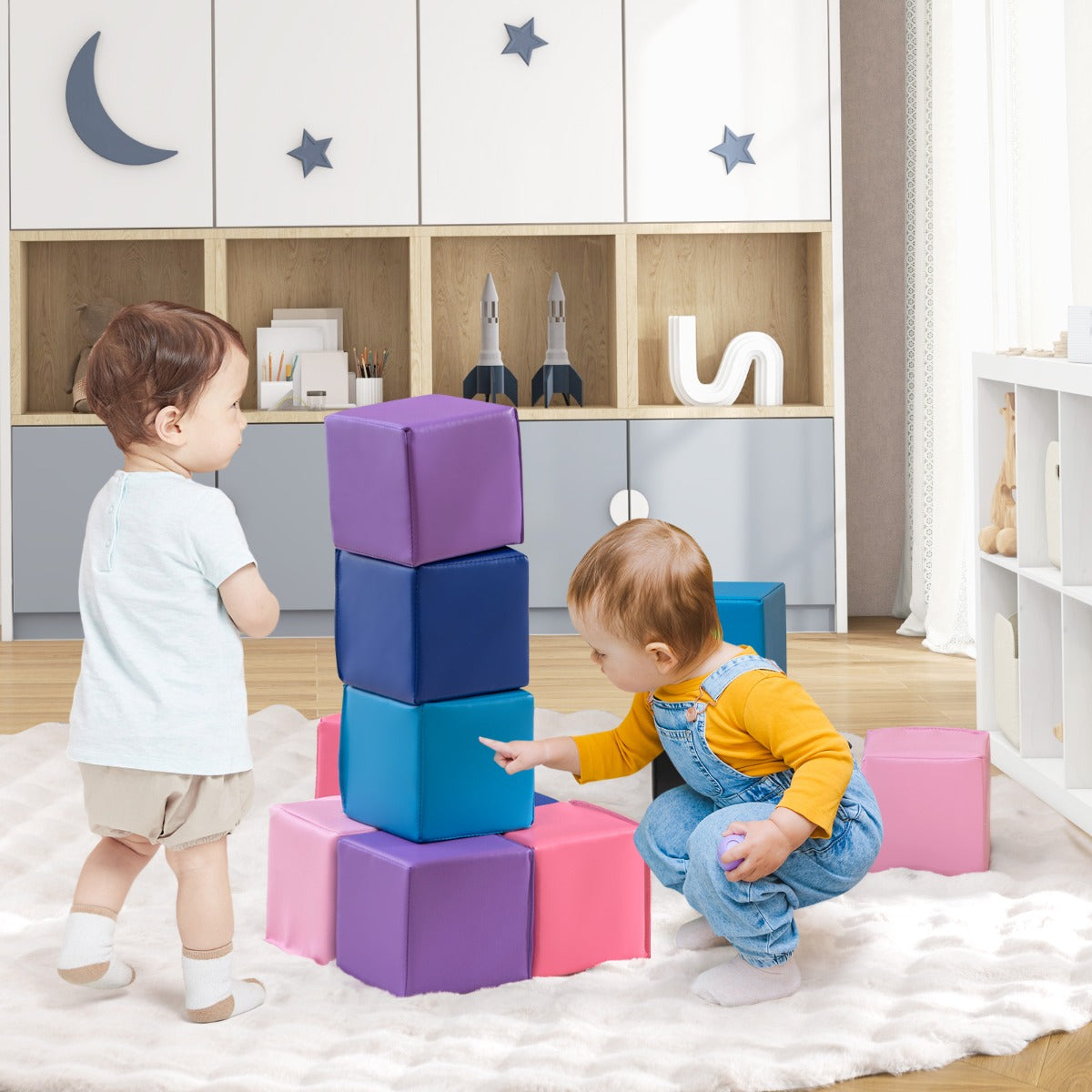 12-Piece Toddler Soft Foam Building Blocks