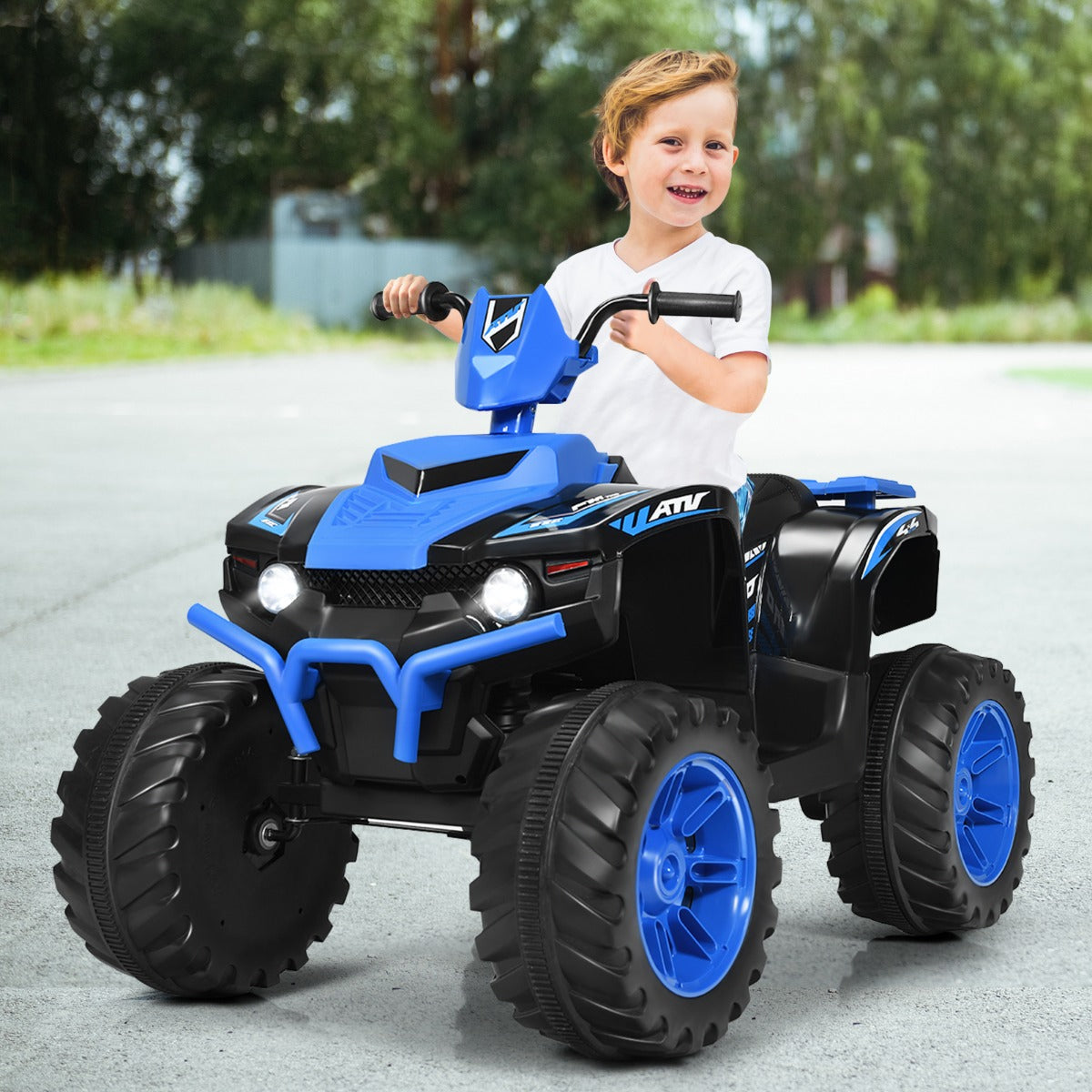 12V Electric Kids Quad ATV Ride on Car with Music and Bright LED Lights