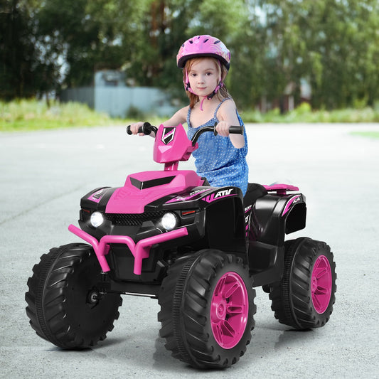 12V Electric Kids Quad ATV Ride on Car with Music and Bright LED Lights