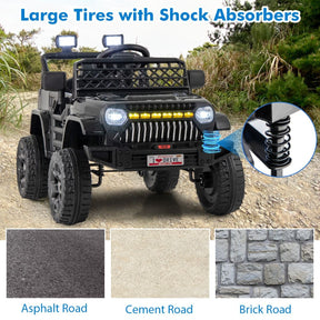 12V Kids Ride on Truck Car with Parental Remote LED Lights