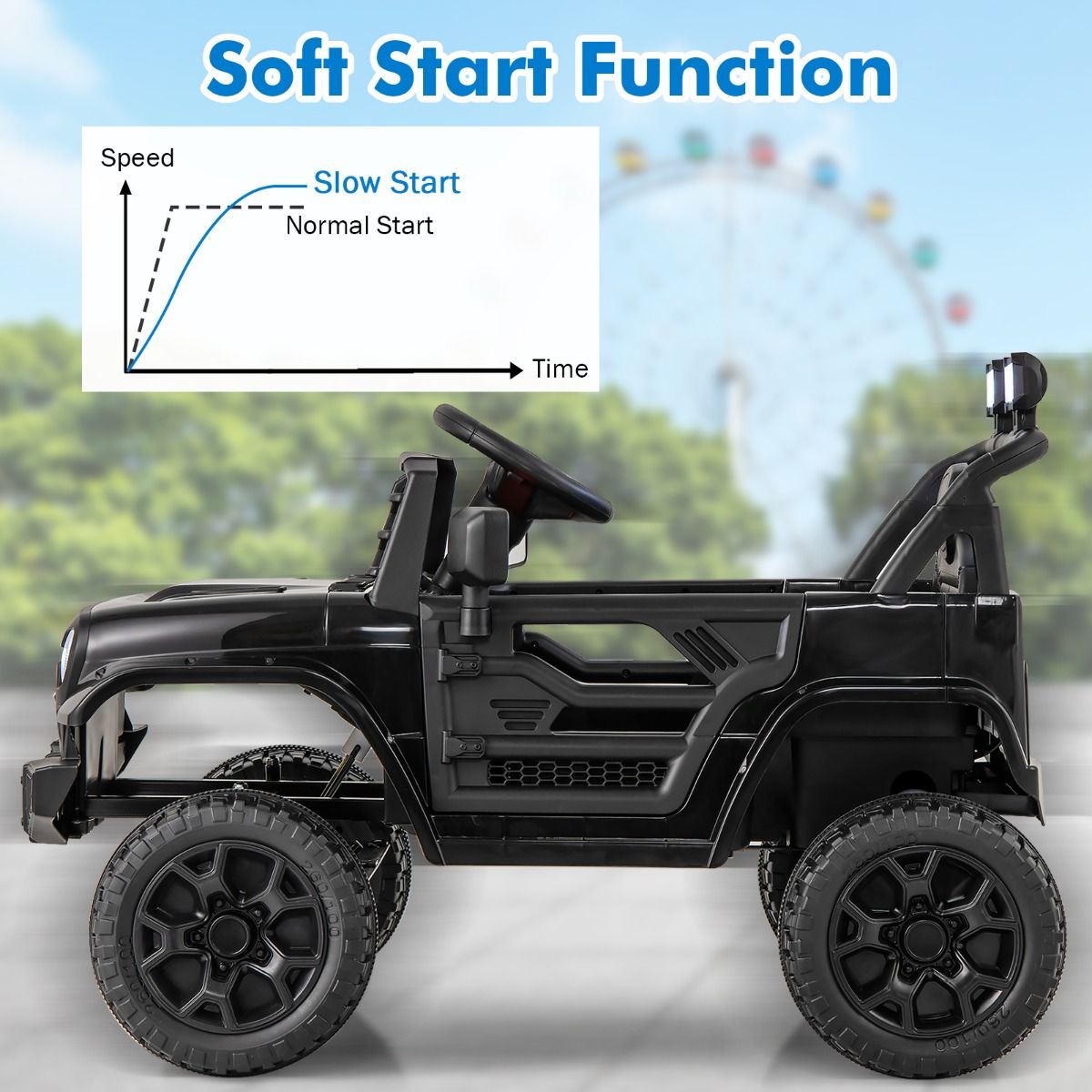 12V Kids Ride on Truck Car with Parental Remote LED Lights