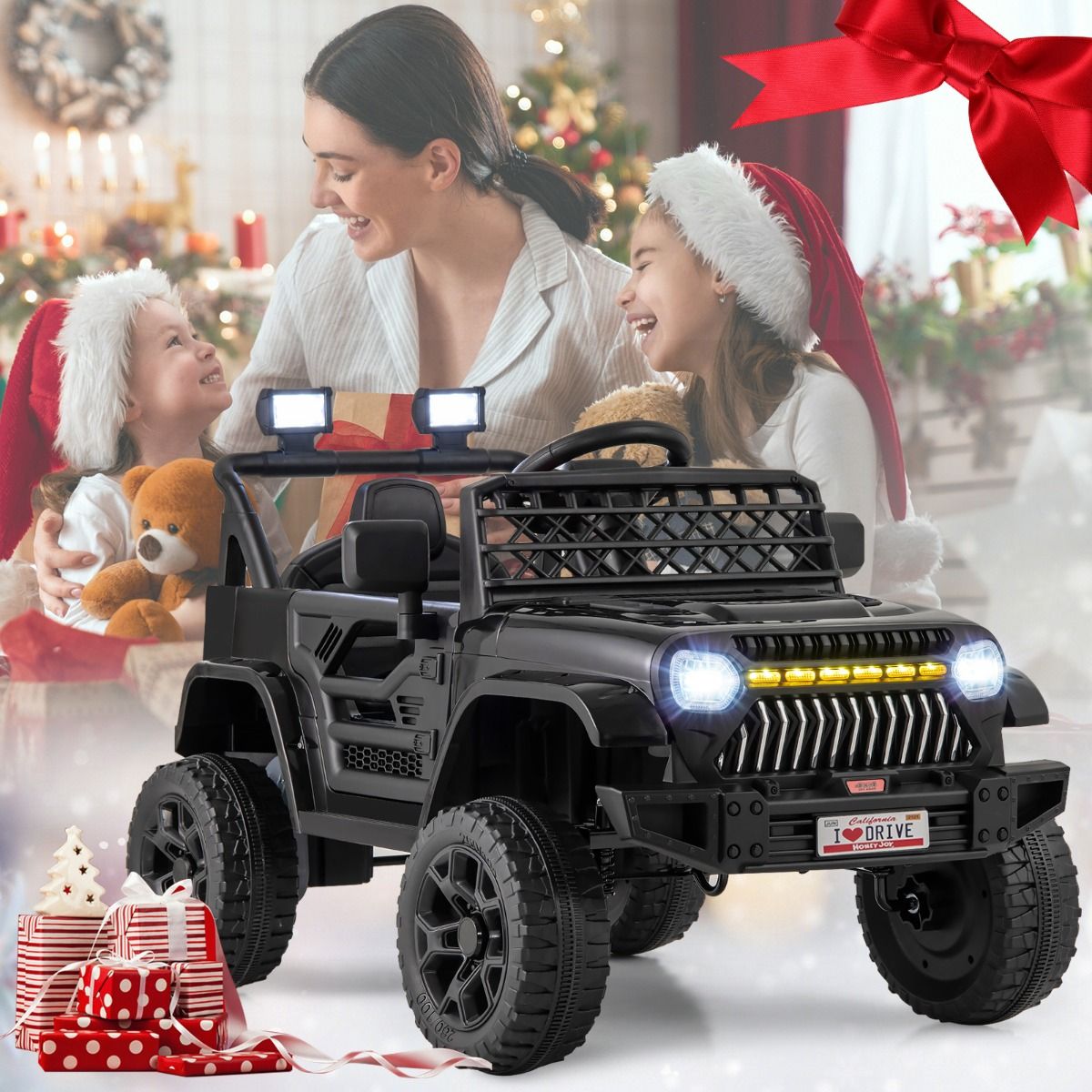 12V Kids Ride on Truck Car with Parental Remote LED Lights