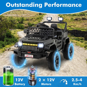 12V Kids Ride on Truck Car with Parental Remote LED Lights