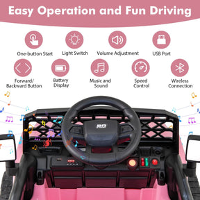 12V Kids Ride on Truck Car with Parental Remote LED Lights