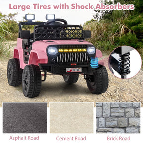 12V Kids Ride on Truck Car with Parental Remote LED Lights