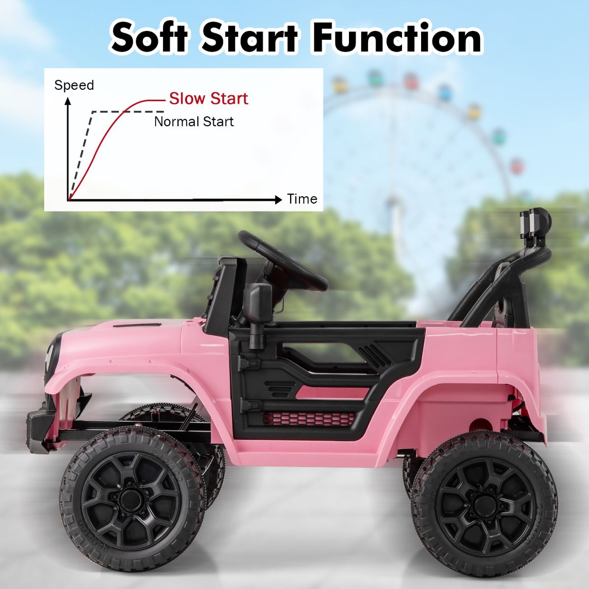 12V Kids Ride on Truck Car with Parental Remote LED Lights