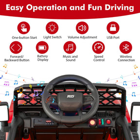 12V Kids Ride on Truck Car with Parental Remote LED Lights