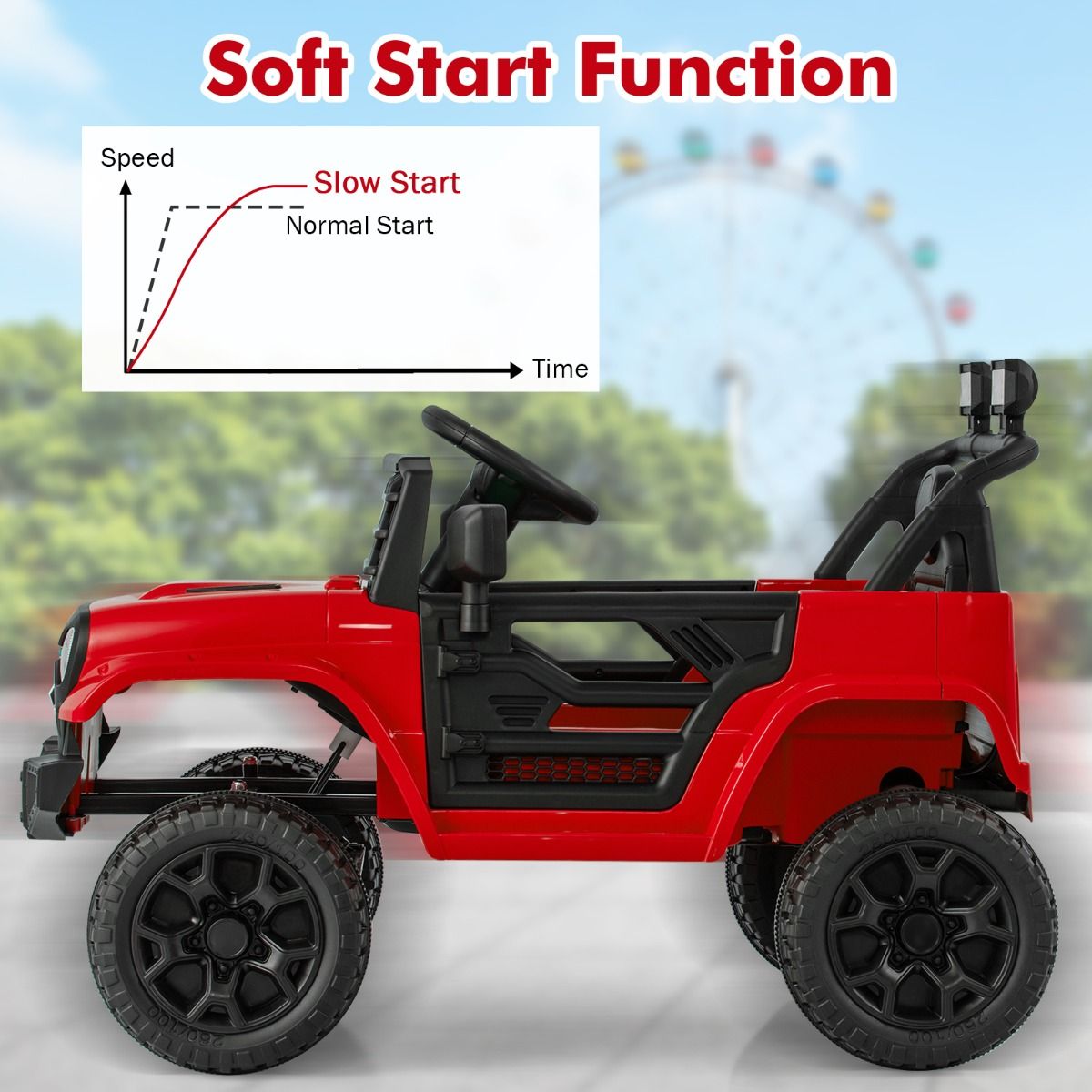 12V Kids Ride on Truck Car with Parental Remote LED Lights