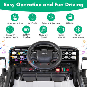 12V Kids Ride on Truck Car with Parental Remote LED Lights