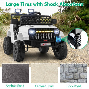 12V Kids Ride on Truck Car with Parental Remote LED Lights