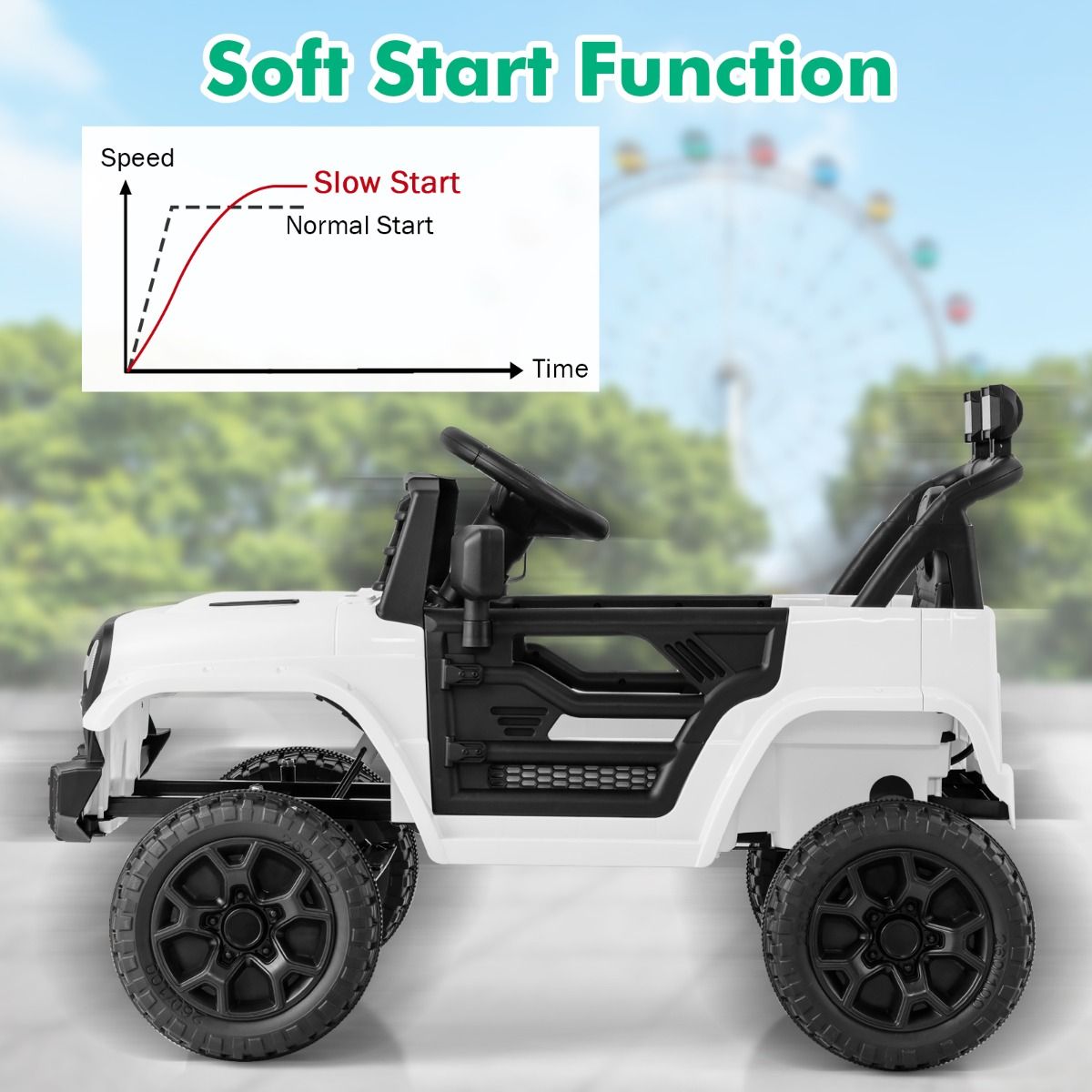 12V Kids Ride on Truck Car with Parental Remote LED Lights