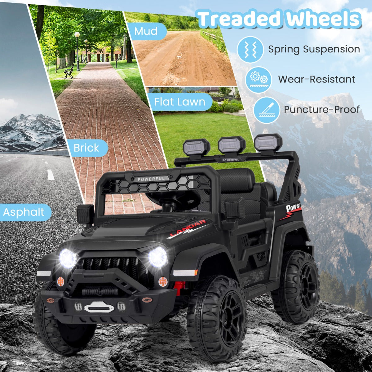 12V Kids Ride on Truck Electric Toy Car with Remote Control