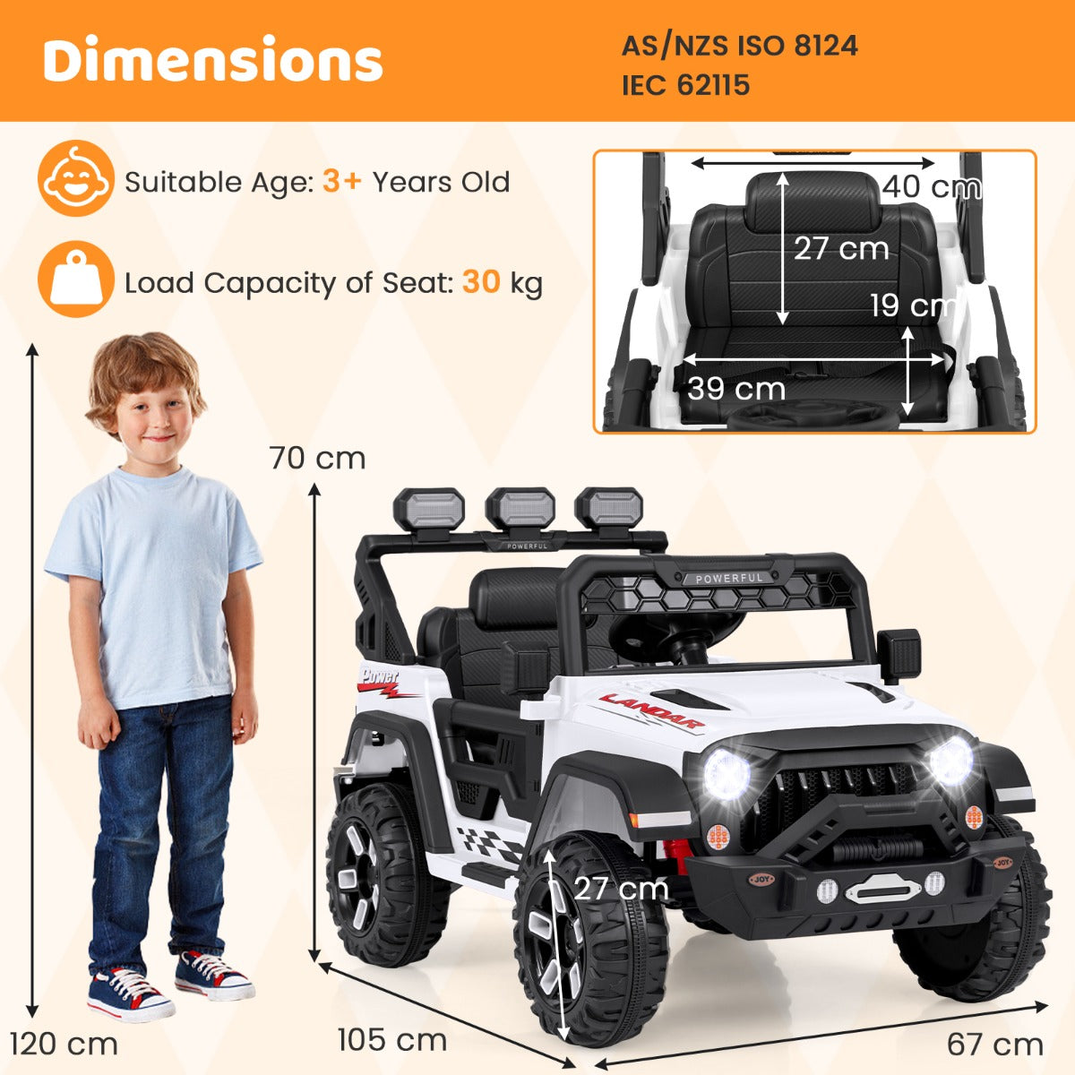 12V Kids Ride on Truck Electric Toy Car with Remote Control