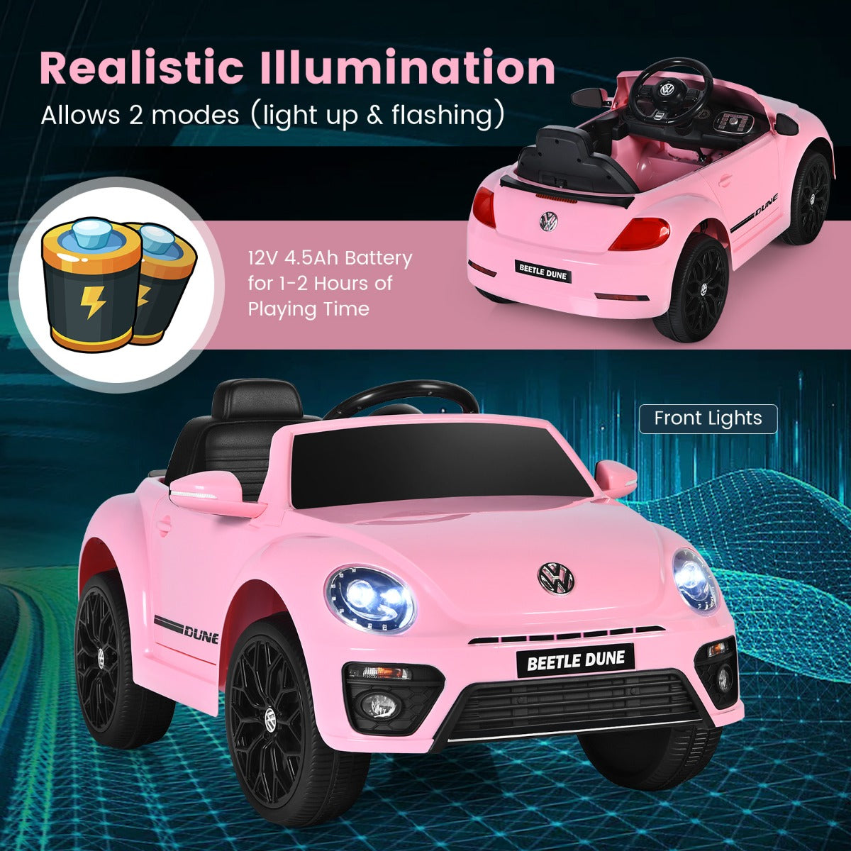 12V Volkswagen Beetle Kids Electric Ride On Car