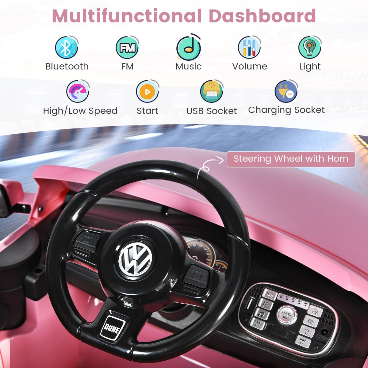 12V Volkswagen Beetle Kids Electric Ride On Car