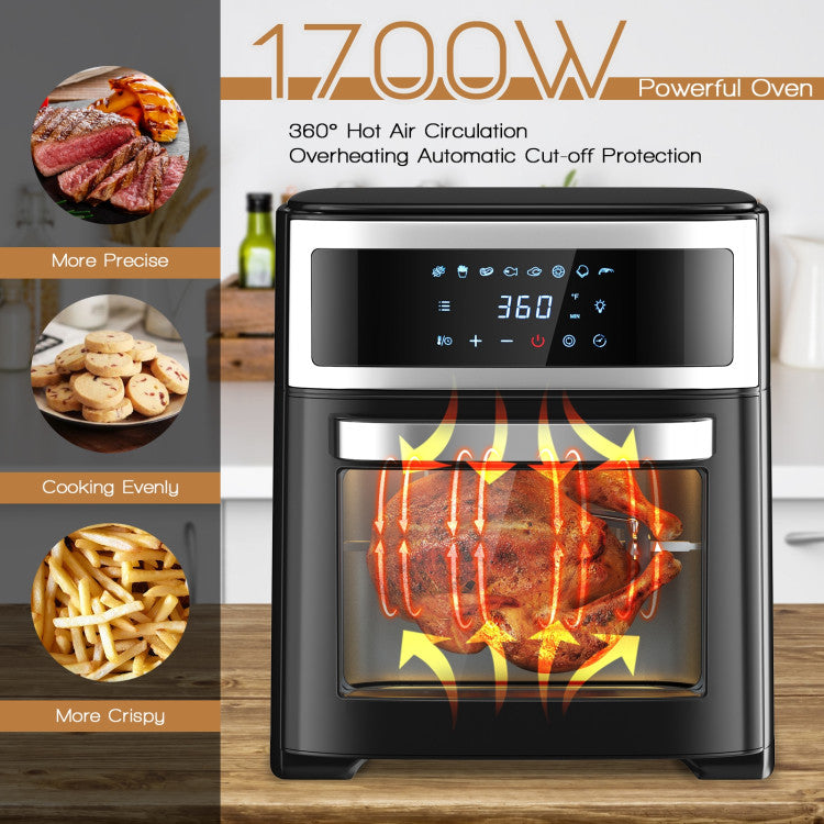 13.7QT 1700W 8-in-1 Air Fryer Oven with Smart Touch Screen & 9 Accessories