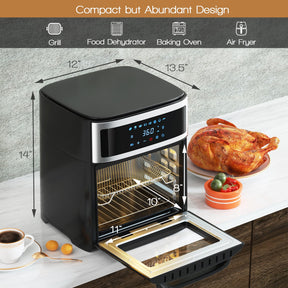 13.7QT 1700W 8-in-1 Air Fryer Oven with Smart Touch Screen & 9 Accessories